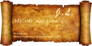Járányi Luca névjegykártya